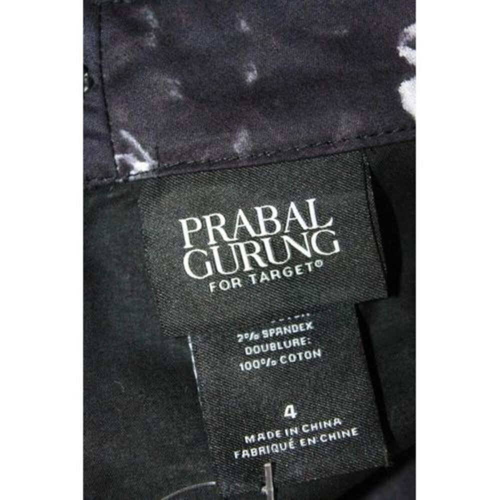 PRABAL GURUNG FOR TARGET Black White Cotton Floral Print A-Line Skirt Sz 4 - Picture 6 of 6